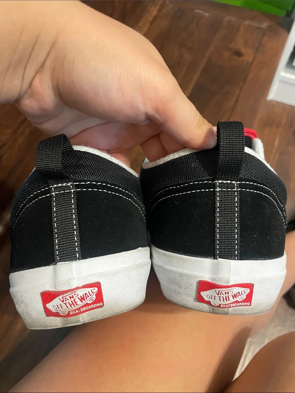 Vans Mens Skate Old Skool 36+ Black White Red Low-Top Skate Sneakers